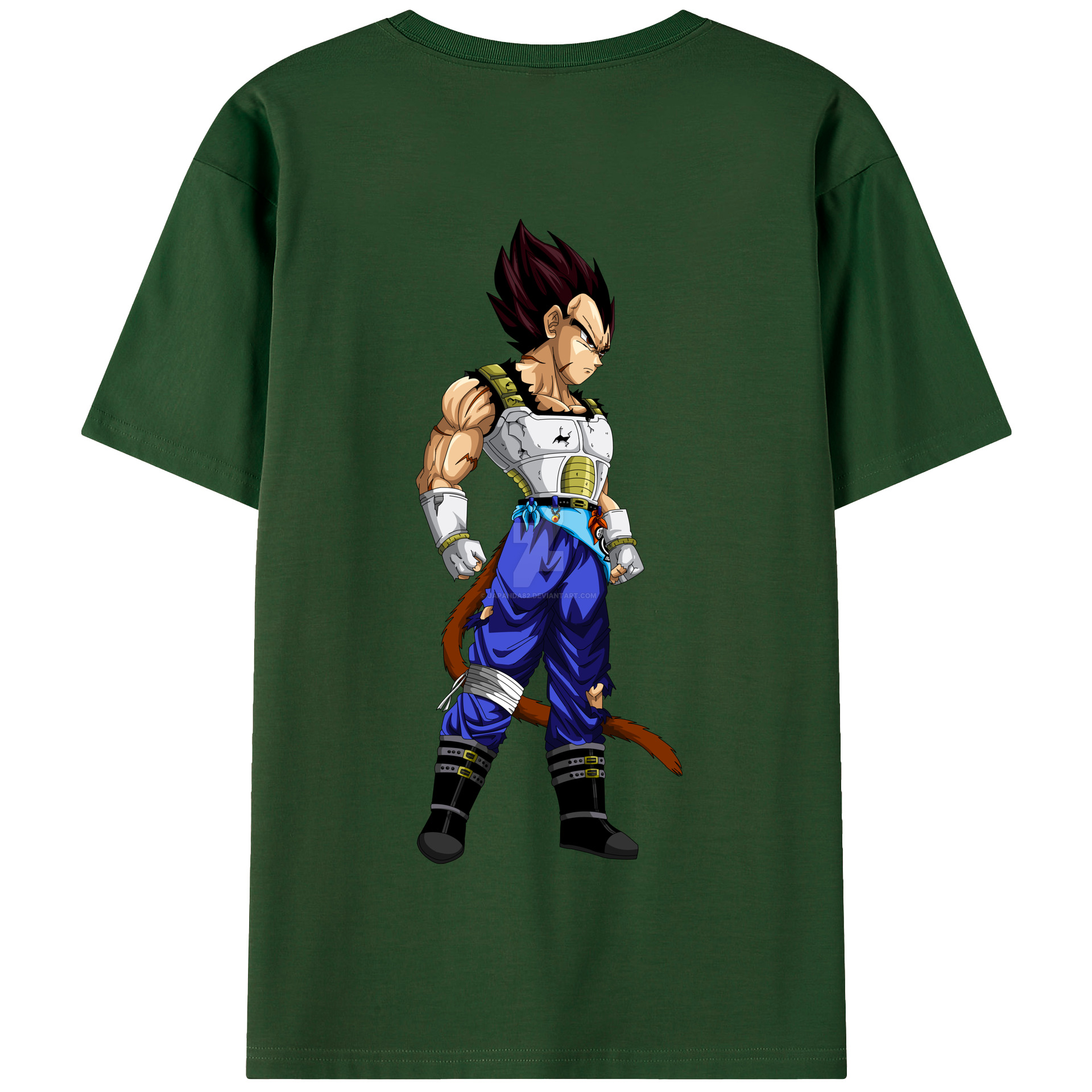 （画像用） ドラゴンボール ベジータ四世（Bejīta Yonsei）DRAGON BALL Vegeta IV 綿100％半袖Tシャツ（背面プリント）
